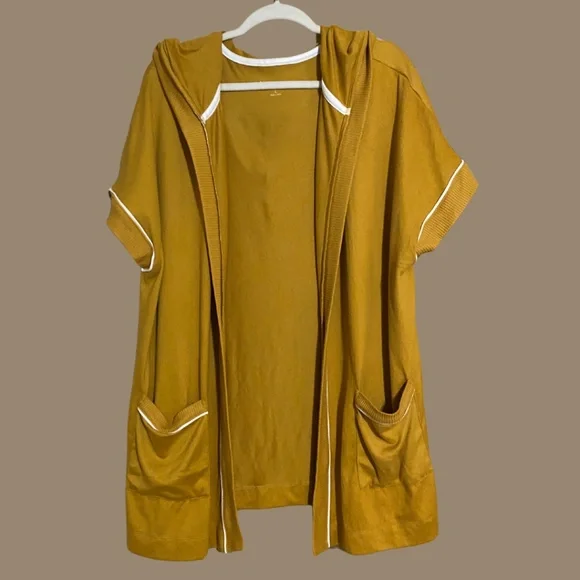 Koolaburra by UGG Cloud Jersey Short Sleeve Cardigan-Chai Tea - Picture 3 of 10